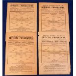 Football programmes, 4 single sheet issues, Arsenal v Millwall 24 Feb 1940 FLS (folded, sl wear),