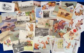 Postcards, a mainly subject mix of approx. 98 cards inc. Lawson Wood (Gran-pop (19)), Knight and
