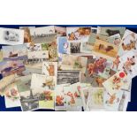 Postcards, a mainly subject mix of approx. 98 cards inc. Lawson Wood (Gran-pop (19)), Knight and