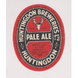 Beer label, Huntingdon Breweries Ltd, Pale Ale, vertical oval, 70mm high (vg) (1)