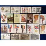 Postcards, Military, Crest & Colours, Leaders inc. Guards, Foot Regt., Departmental, Patriotic