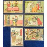 Postcards, Suffragette, a set of 6 comic cards illustrated by G.F Christie showing Houses of