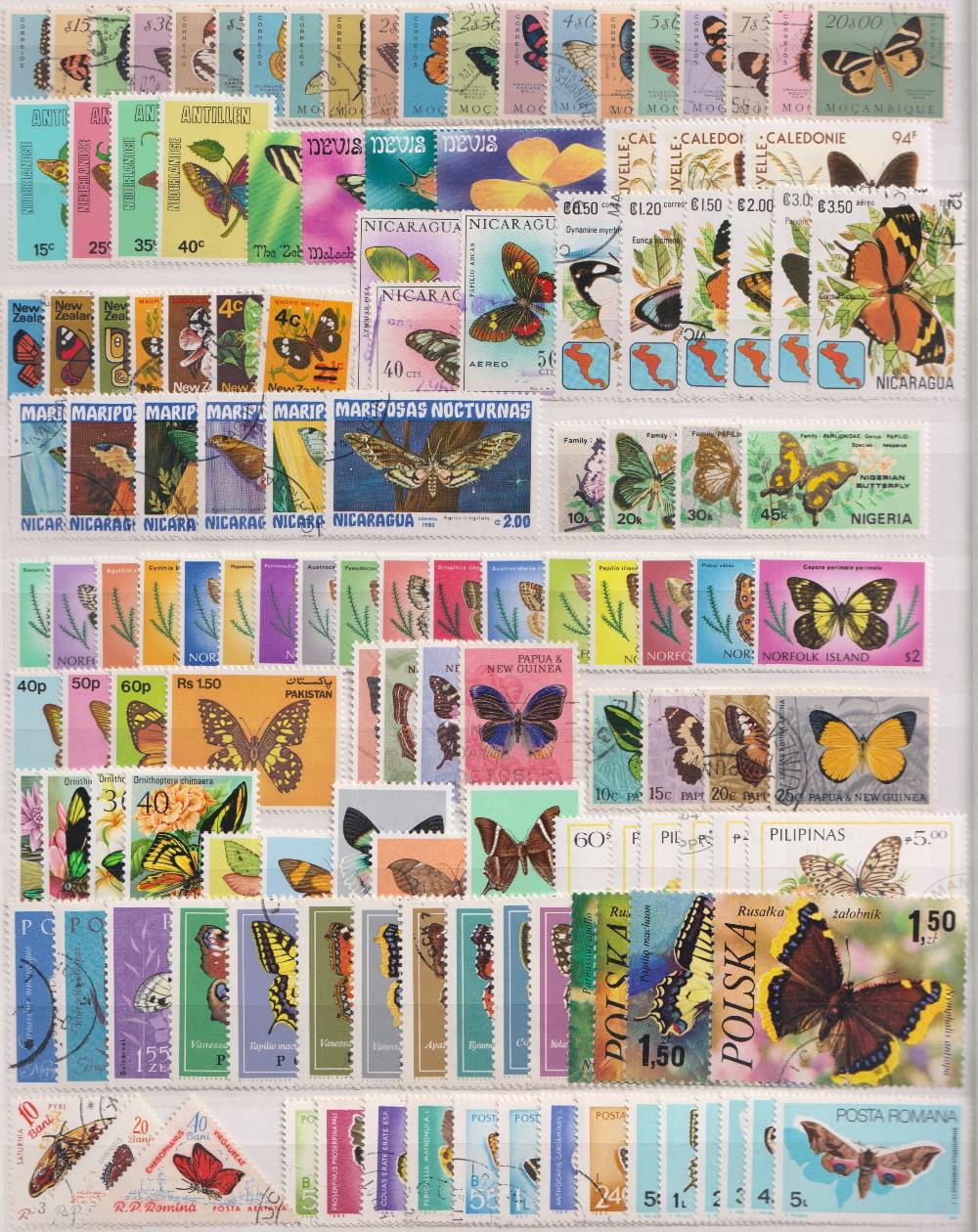 Stamps, All world thematic butterfly collection, mint and used, includes Grenada, Gambia, - Image 6 of 6