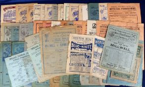 Football programmes, Millwall FC, a collection of 50+ poor condition home & away programmes,