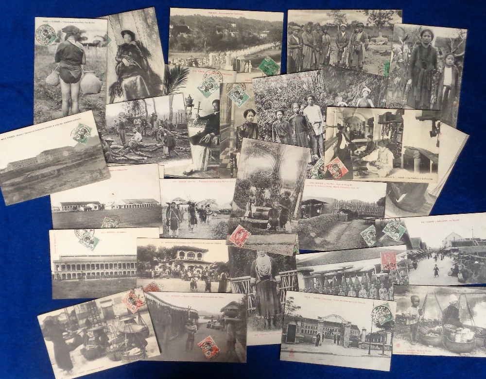 Postcards, French Indo-China, Social History selection 1912, sent to Monsieur Callard Tonkin, inc.