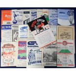 Football programmes, Chelsea FC, 1953/54, 22 away programmes, League & FA Cup inc. Manchester