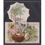 Trade card, USA, John H. Kingsbury & Son, Eagle Pool & Billiard Parlours, Novelty die-cut