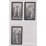 Cigarette cards, Smith's, Champions of Sport (Blue back), Cricketers, three cards, Lilley,