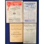 Football programmes, Chelsea aways, 1945/6 season, 4 programmes v Portsmouth 20 April 1946,