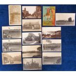 Postcards, a mixed UK topographical selection of 14 cards (13 RPs), inc. Review of the Troops on