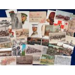 Postcards, Military, a foreign military mix of approx. 36 cards inc. Camel Corps (RP), Lancers of