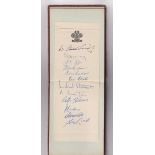 Cricket autographs, a vintage autograph album containing a selection of cricket signatures inc.