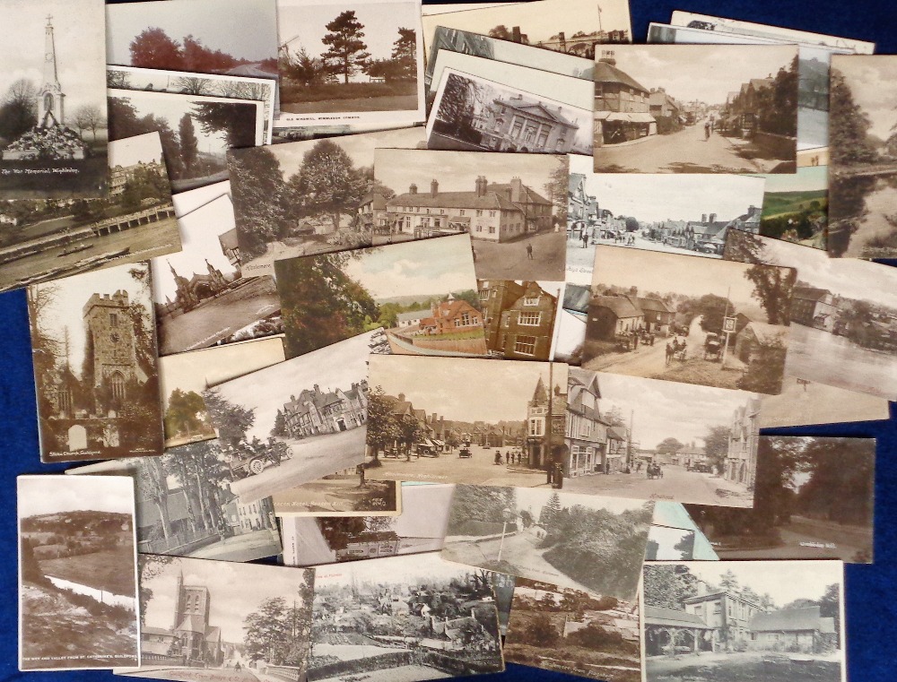 Postcards, Surrey, a good collection of approx. 80 cards, mostly street scenes and villages. RPs