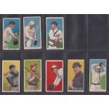 Cigarette cards, USA, ATC Baseball Series, T206, 8 cards, mixed backs, Chase, Arllanes & Doolan (all