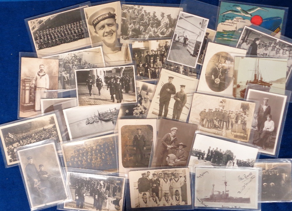 Postcards, Shipping, a naval collection of approx. 29 cards inc. on board HMS London with the