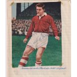 Football autographs, Duncan Edwards, Manchester United, a magazine extract picture signed in blue