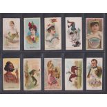 Cigarette cards, USA, ten scarce type cards, Allen & Ginter Arms of All Nations (1), Prize & Game