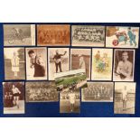Postcards, Sport, RP's & printed, 16 cards inc. Mickleford AFC 1920, Swansea Boys Rugby 1914 (