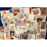 Postcards, Advertising, a mostly UK product advertising selection of approx. 62 cards, inc. Hudson's