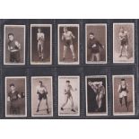 Cigarette cards, three sets, Ogden's Pugilists in Action (50 cards, gd), Club Badges (50 cards, gd/