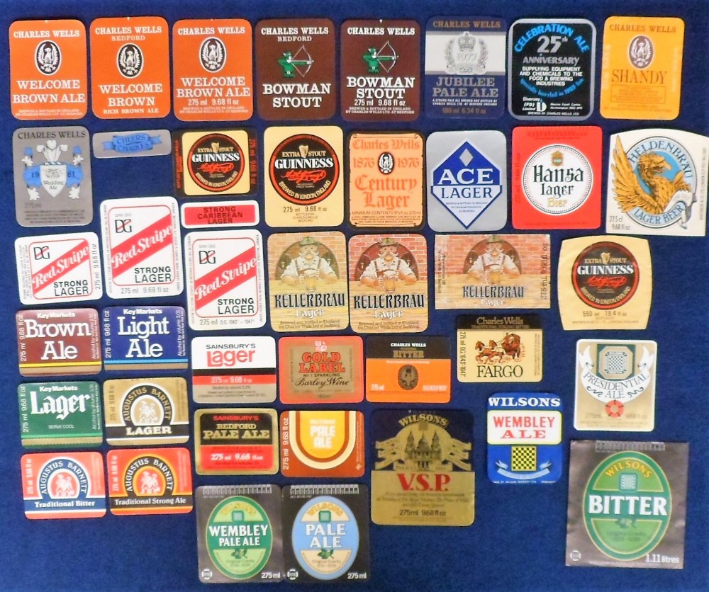 Beer labels, a mixed age, shape, and selection of approx. 190 labels, many showing contents - Bild 3 aus 5