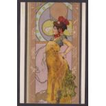 Postcard, Glamour, Art Nouveau, Arpad Basch, single card, European Girls, Spain, ub (vg) (1)