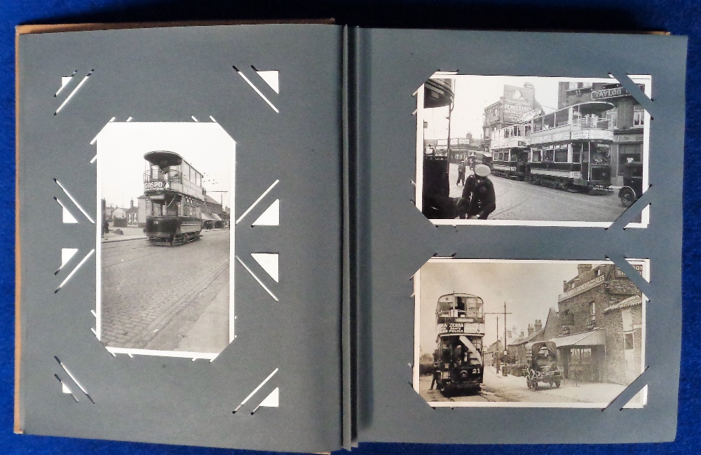 Tram Photographs London, an album containing approx 115 postcard sized b/w photos of earlier - Image 2 of 4