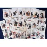 Postcards, Comic, a Felix the cat mix of approx. 56 cards. Themes include sausages, romance,