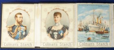 Trade issue, Colman's Starch, Royal Tour Series, fold-out linen-backed cards showing scenes from the