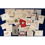 Military Christmas Cards, mainly 1900-1920, inc. 1st Canadian Division 1919, 46th 1917, 2/1