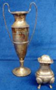 Football, Stamford Bridge, a silver trophy hallmarked for Birmingham 1912 engraved 'Presented By