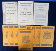 Football programmes, Leeds United, 15, 1950's, home programmes, inc. The Starlights Floodlit