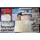 Football autographs, selection including Charles Buchan Soccer Gift Book 1955/6 complete with dust