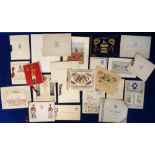 Military Christmas Cards, mainly 1900-1920, inc. HMS Forth, Beachy Head, 7th Durham V.A. Hospital