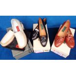 Cole Haan, 3 pairs of boxed ladies slip on shoes to comprise one pair of tan leather size USA 7.5