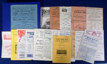 Football programmes, Millwall FC, 1945/46, 20 away programmes including Northampton FA Cup,
