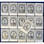 Postcards, Horse Racing, Jockeys portraits, 16 hand tinted cards inc. H. Jones, Randall, J.
