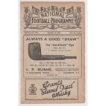 Football programme, The Scottish National Football Programme, 18 November 1939. These types of