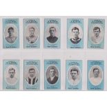 Cigarette cards, Cope's, Noted Footballers (Clips, 500 Subjects), 43 cards, nos 8, 13, 15, 21, 22,