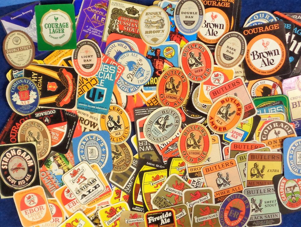 Beer labels, a selection of approx. 185 labels, various shapes, sizes and ages, William Butler & Co,