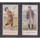 Cigarette card, Cope's, Golfers, two type cards, no 23 A Duffers Stroke & no 24 Harold Hilton (