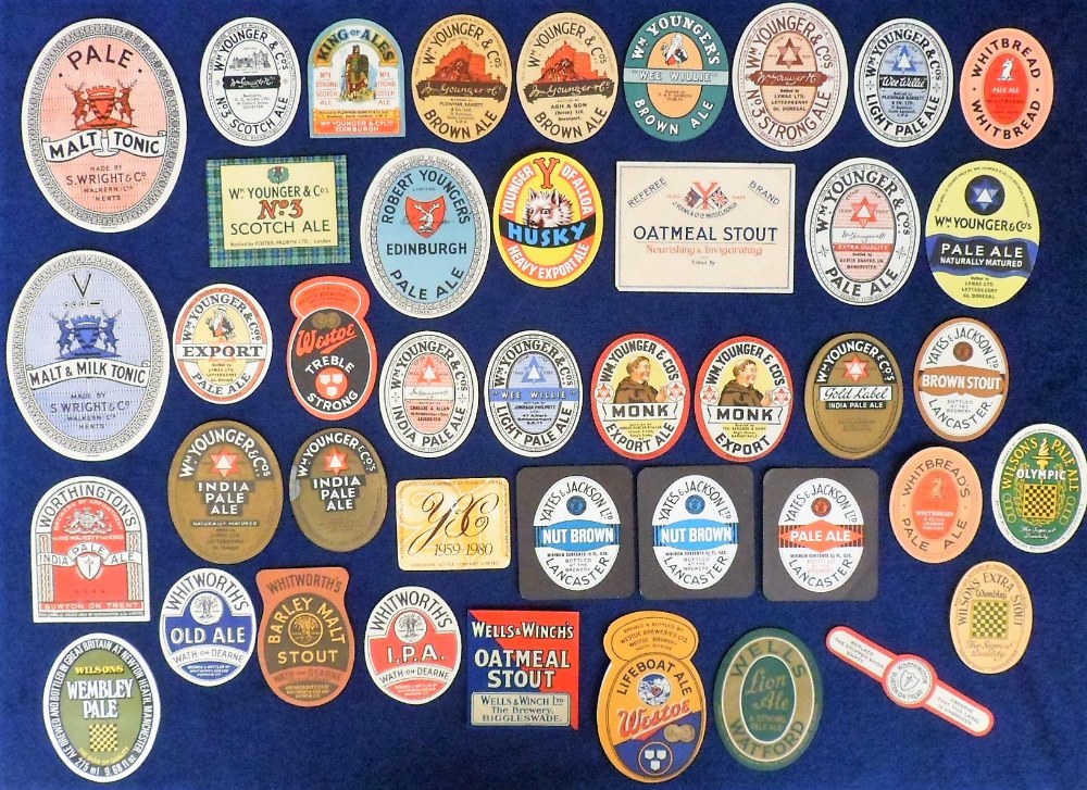 Beer labels, a mixed age, shape, and selection of approx. 190 labels, many showing contents