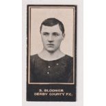 Cigarette card, Smith's, Footballers, (Titled, light blue back), type card, no 72 Steve Bloomer,