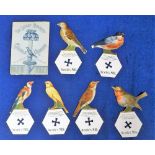 Trade cards, Nestle, Birds (Novelty Candle Rings), set of 6 die-cut bird cards 'XL', complete with
