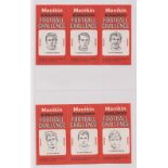 Cigarette cards, Freeman, Manikin Football Challenge (set, 33 cards, all bar three in uncut pairs)