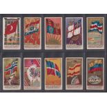 Cigarette cards, USA, Allen & Ginter, Flags of All Nations, 10 cards, Egypt, Holland, Royal Standard