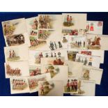 Postcards, Military, a selection of 31 early UK Military vignettes, with 23 Regimental cards