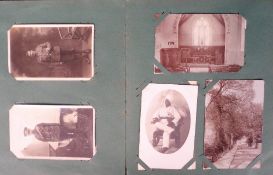 Postcards, a mixed collection of approx. 100 cards in vintage album inc. Social History with RPs