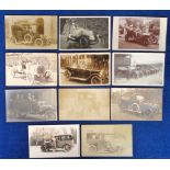 Postcards, Transport, Motoring, 11 candid RP postcards showing close up of cars, with drivers,