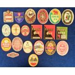 Beer labels, a selection of 20 labels, various Brewers and shapes, including East Anglian